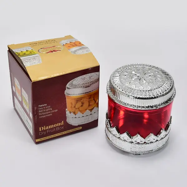 [5203_diamond_dry_fruit_box] Diamond Design Dry Fruit Storage Box
