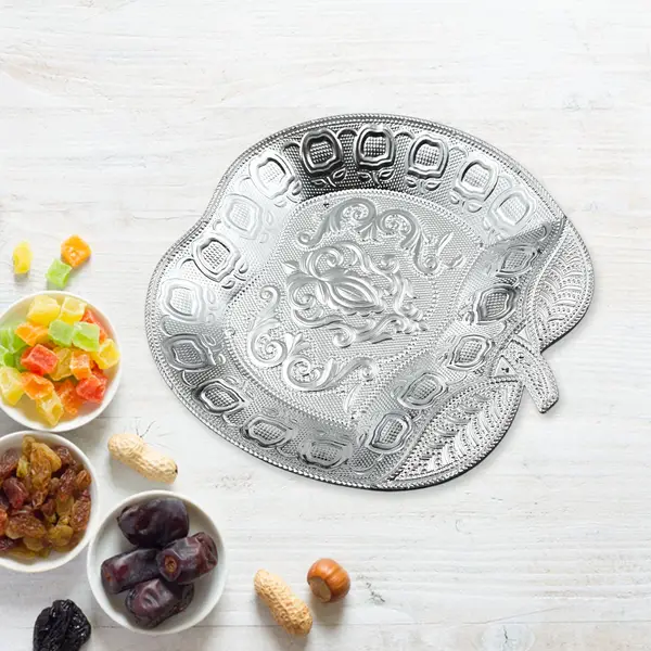 [5479_plastic_silver_apple_tray] Fancy Mukhwas & Dry Fruit Serving Tray (1 Pc Set)