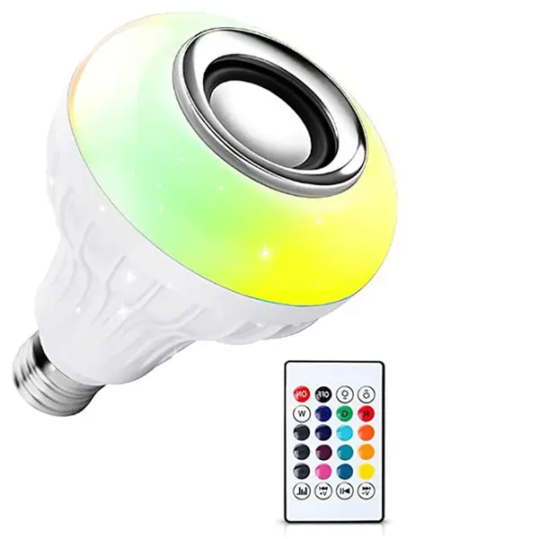 [1363_12w_led_music_bulb] Wireless Bluetooth Sensor 12W Music Multicolor LED Bulb with Remote Controller
