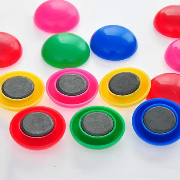 [4676_magnetic_fridge_button] Colorful Board Magnets Circular Plastic Buttons
