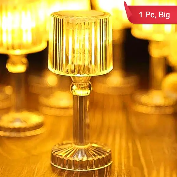 [13362_big_led_desk_lamp_1pc] Big Acrylic LED Desk Lamps Table Lamp Portable Crystal (1 Pc / Big)