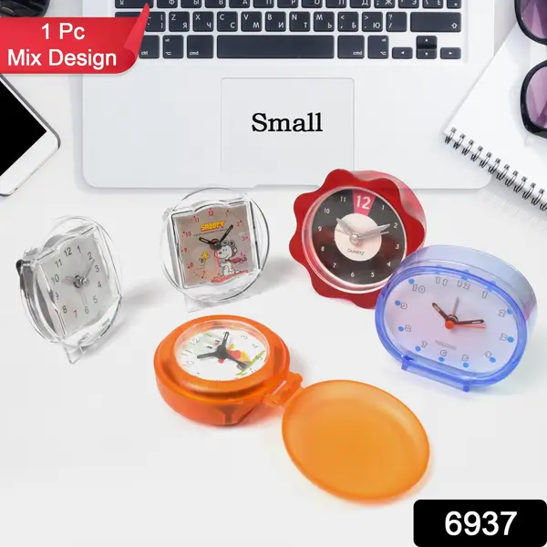 [6937_small_mix_clock_1pc] Small Wall Clock & Table Clocks For Every Room (Mix Design 1 Pc)
