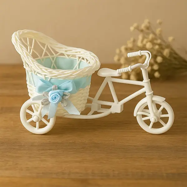 [8949_bicycle_flower_pot_stand] Plastic Cycle Flower vases for Home decor; Bicycle Flower Pot Stand