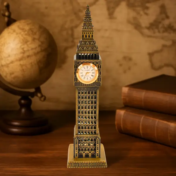 [14411_big_ben_london_clock_tower] Big Ben London Clock Tower Miniature Metal Statue - Elegant Home Decor and Perfect Gifting Option