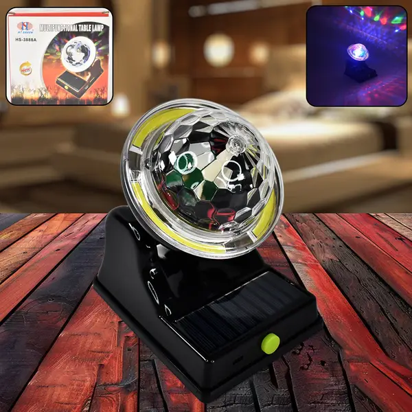 [9857_2_modes_multi_solar_led_party_light] Multifunctional Solar 2 Modes Light Party Disco Light (1 Pc)