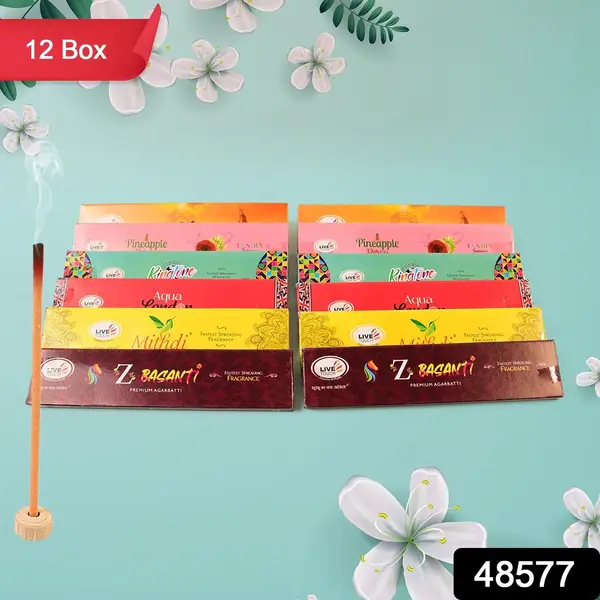 [PT-823_decor_in_long_lasting_12set] 12 in 1 Long-Lasting Scented Incense Agarbatti (12 Box Set)