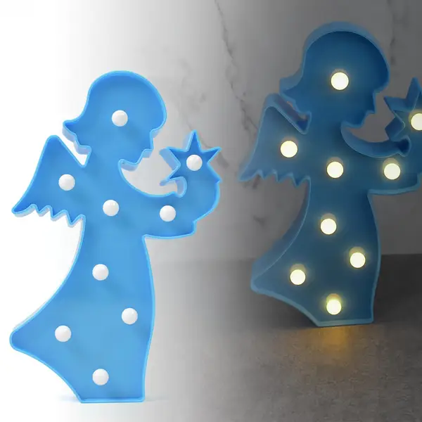 [6362_cartoon_shape_led_lamp_1pc_no1] LED Angel Shape Night Light Desk Lamp (1 Pc / Battery Not Included)