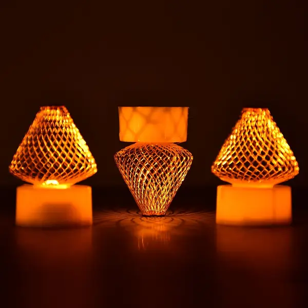 [6551_cnl_acrylic_antique_lamp_12pc] 12Pcs Flameless LED Tea Light Candles for Home & Event Decor