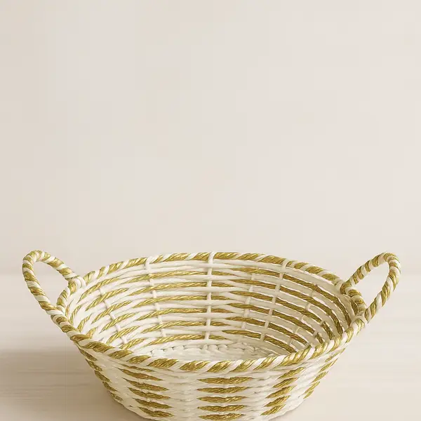 [HandwovenHandwovenbasket] Golden Aura Handwoven Basket