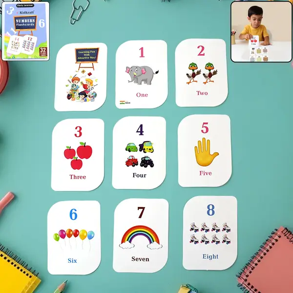 [19157_32pc_learning_number_flashcard_set] Kid kraft Early Learner 32-Piece Number Flashcard Set