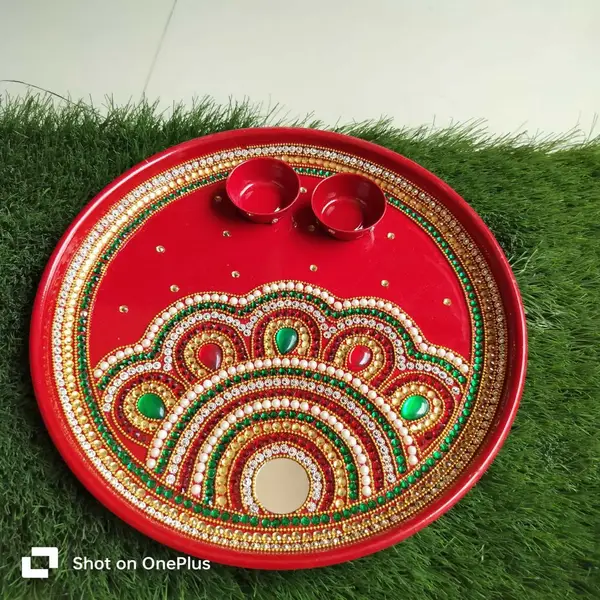 [PT-867] Decorative Pooja Thali For Diwali / Welcome Pooja Thali