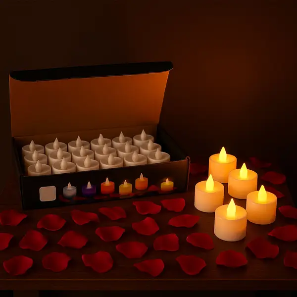 [14171_flameless_led_tealight_candles_50pc] Flameless LED Tealight Candles (50 Pc)