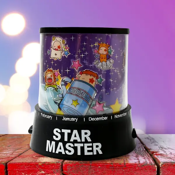 [12871_cartoons_night_lamp_no5] LED Projector Night Light – 3 Battery Lamps with Rotating Music, Ideal for Kids & Home Decor (1 Pc, Battery Not Included)
