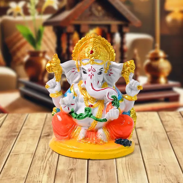 [8962_lord_ganesha_showpiece_1pc] Lord Ganesha Idol / Ganpati Statue / Ganpatii Bappa Showpiece for Gifts (1 Pc)