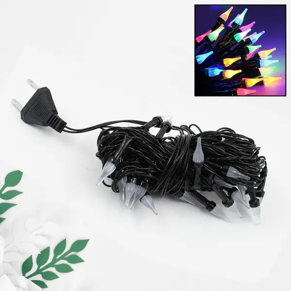 [8349_9mtr_led_string_light_ktl21] 9Mtr LED Flower String Lights – Multi-Color Festival, Home Decor (36 LEDs, 1.4MM)
