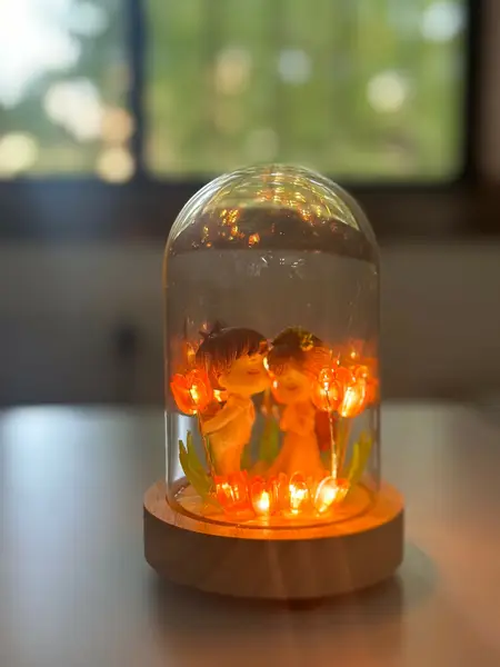 [PT-953_couple_shape_nano_red] Eternal Blossom Couple Dome Light RED
