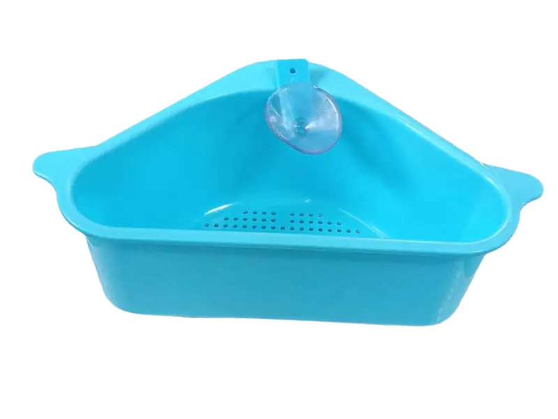 [2119_triangle_sink_drainer] Triangular Multi Functional Drainer Shelf Sink Storage Holder