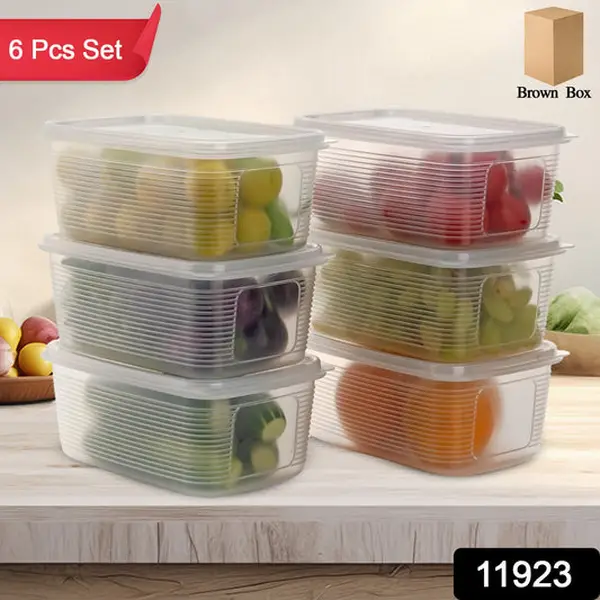 [11923_plastic_food_storage_container_6pc] 6 Pcs Multipurpose Plastic Food Storage Container Set