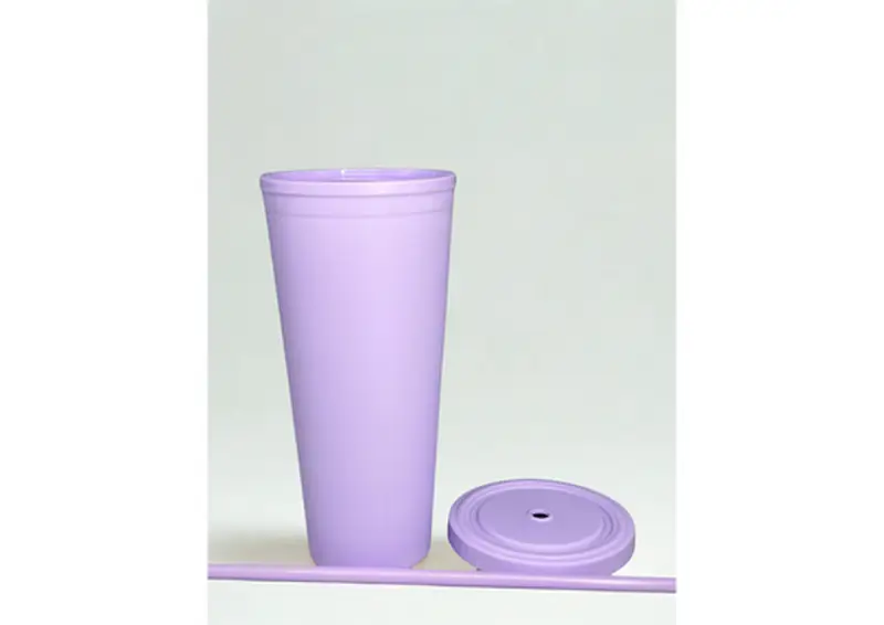 [_lavender_luxe] Lavender Luxe – Matte Purple Tumbler with Straw
