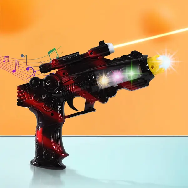 [19096_3d_led_n_sound_laser_toy_gun_ttg23] TTG LED Flashing Sound Laser Toy Gun – Battery Operated Space Gun with Lights & Music