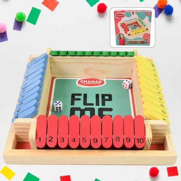 [1989_classic_flip_me_game_at163] Shut The Box Dice Game, Classic Flip Me Multiplayer Game (1 Set)