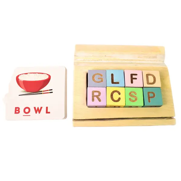 [1976_alphatets_puzzel_at111] Alphabet Puzzle Spelling & Reading Words (26 Flash Cards & 8 WoodenBlock)