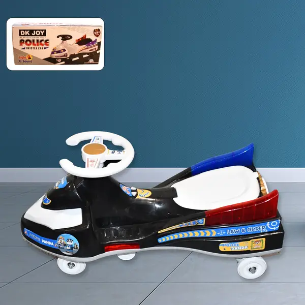 [8921_kids_police_car_toy] Twisted Police Ride-On Toy Car for Kids With Musical with Lights