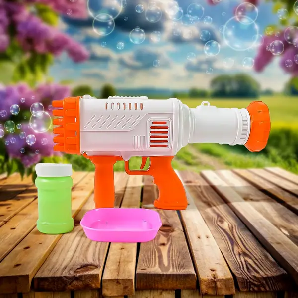 [18694_36_holes_bubble_gun] 36 Holes Big Rechargeable Powerful Machine Bubble Gun Toys (1 Set)