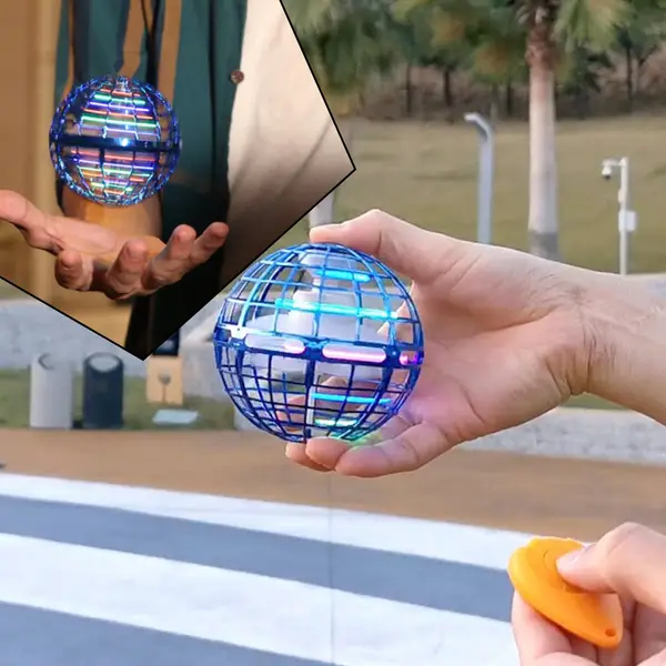 [8057_flying_spinner_ball] Flying Ball Toys, USB Rechargeable Built-in RGB Lights 360°Rotating Magic Controller