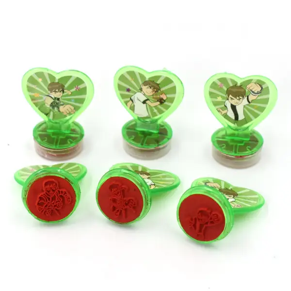 [4804_6pc_ben10_stamp] Cartoon Heart Stamps – Motivational Reward Stamps for Kids, Teachers & Parents (6 Pc, Multicolor)