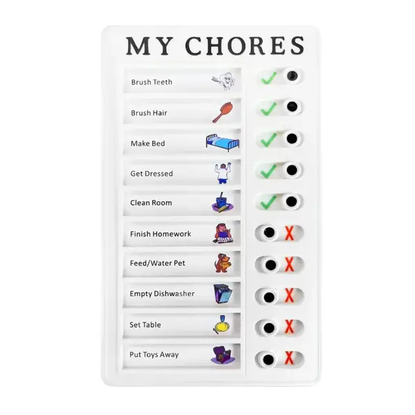 [4448_my_chores_homenote_board] Portable My Chores Home Note Board Management Planning Memo Boards Reminding Time. (Size :- 20x12Cm)