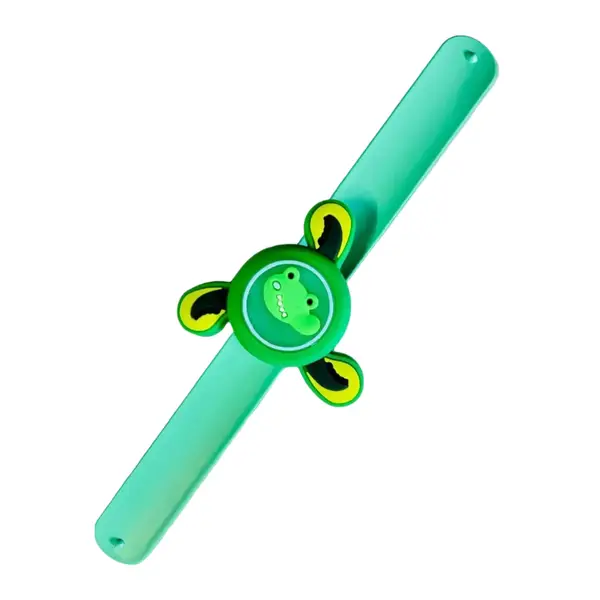 [18489_spin_n_led_light_cartoon_bracelet] LED Light & Spinning Slap Kids Cartoon Bracelet Wrist Band (1 Pc / Mix Design)