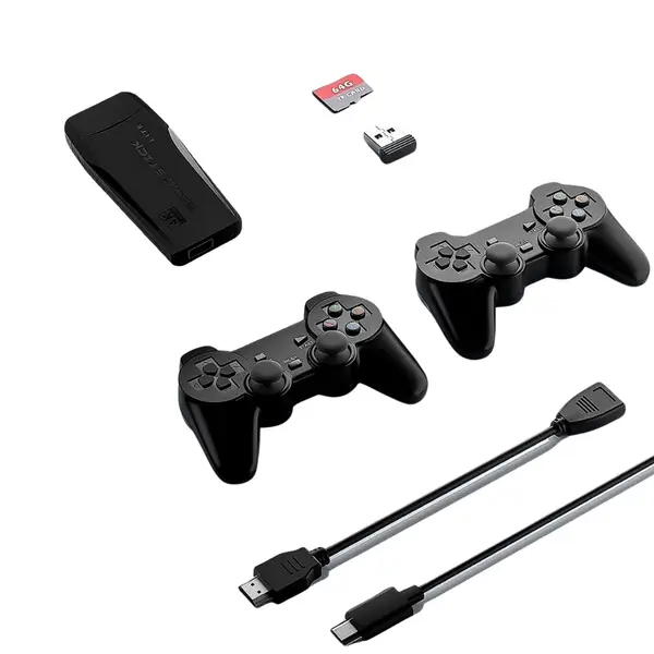 [18693_wireless_controller_game_pad_set] Wireless Controller Gamepad with 10,000+ Games, 4k Ultra HD Game Sticks Output, and 2.4GHz Wireless Controller Video Games with 64gb Memory Card (1 Set)