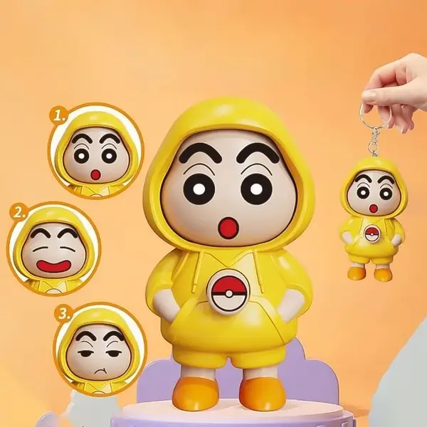 [19233_face_changing_doll_toy_n_keychain] Face Changing Doll Toy with Keyring (1 Pc)