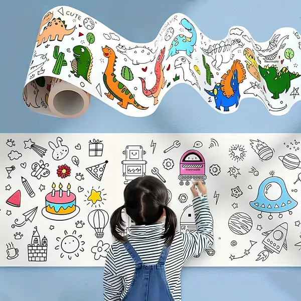 [19162_fun_n_educational_coloring_roll_6sheet] Fun and Educational Coloring Roll (1 Pc)