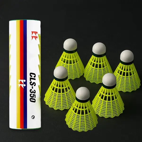 [19039_premium_nylon_shuttlecock_6pc] Durable Plastic Shuttlecock (6 Pcs Set)