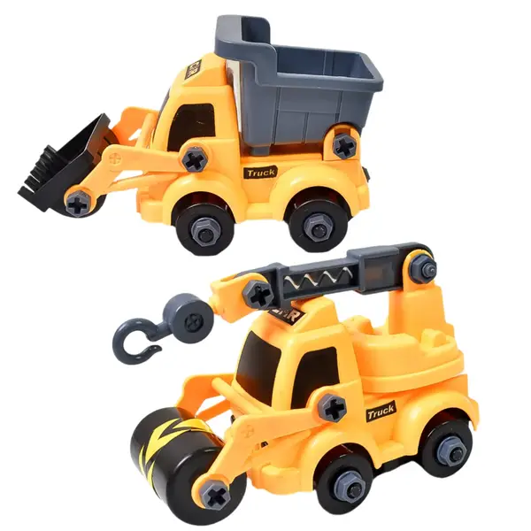 [4647_vehicle_toy_2pc_set] Engineering Vehicles Nut Assembly Toy – DIY Vehicle Model Set for Kids, Simulation Car Construction Toy (2 Pc Set)