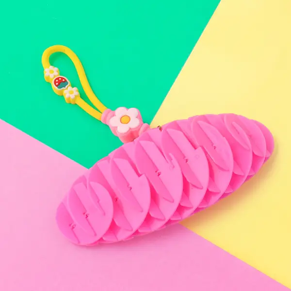 [19063_plastic_fidget_toy_with_strap_1pc] Plastic Toy Worm Fidget for Kids and Adults (1 Pc)