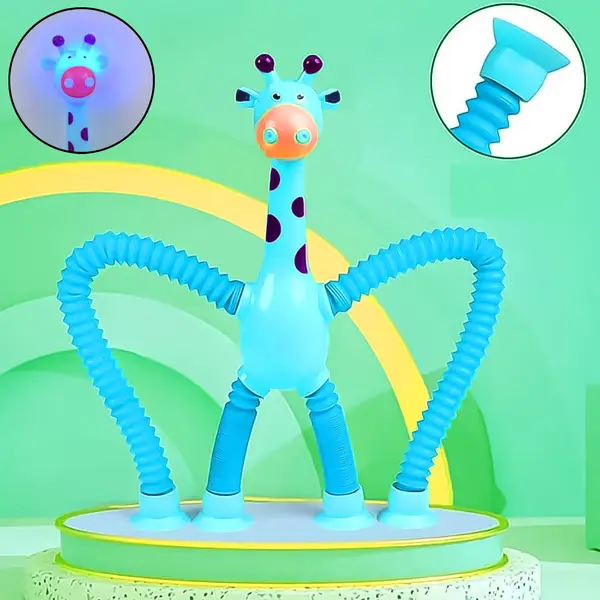 [18054_led_telescopic_giraffe_toy_1pc] LED Giraffe Telescopic Suction Cup Toys (1 Pc)