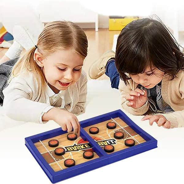 [17632_desktop_basketball_puck_game] Fast Sling Basketball Puck Game Paced Table Desktop Battle Ice Hockey Game for Adults and Kids Parent-Child Winner Board Games Interactive Toy, Desktop Table Game
