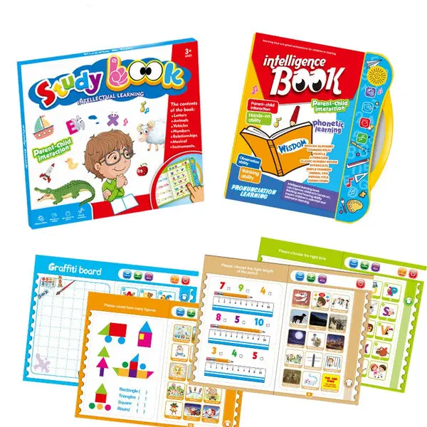 [4603_kidzz_intelligence_book] Musical Learning Study Book with Numbers, Letters