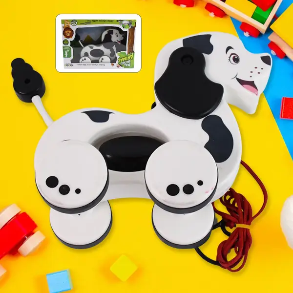 [19020_pet_dog_kid_toy] Dog Pull Along Toddler Toy with Attractive Design (1 Pc)