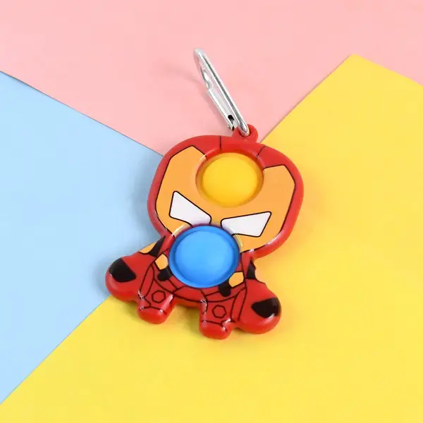 [19153_fidget_keychain_toy_1pc_no2] Themed Iron Man Shape Keychain Pop It Toy (1 Pc)