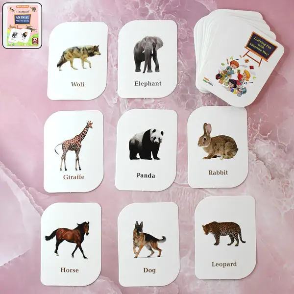 [19150_32pc_animal_flashcard_set] Kidkraft 32-Piece Animal Flash Cards Set