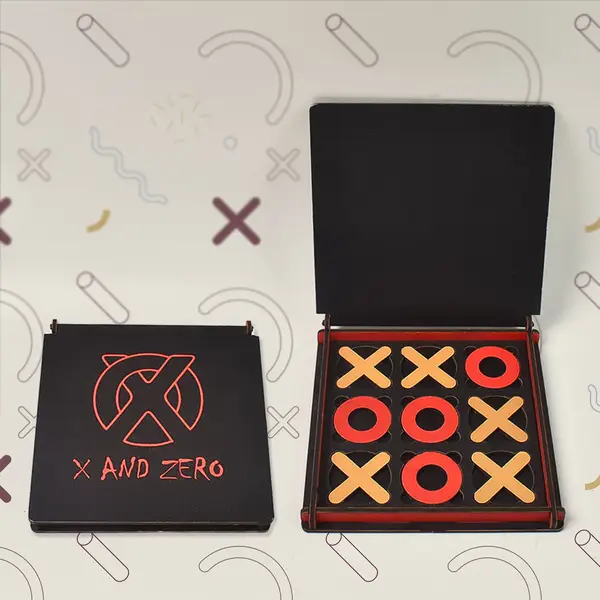 [18484_x_n_zero_wooden_board_game_pz1013] X & Zero Wooden Board Game (1 Set)