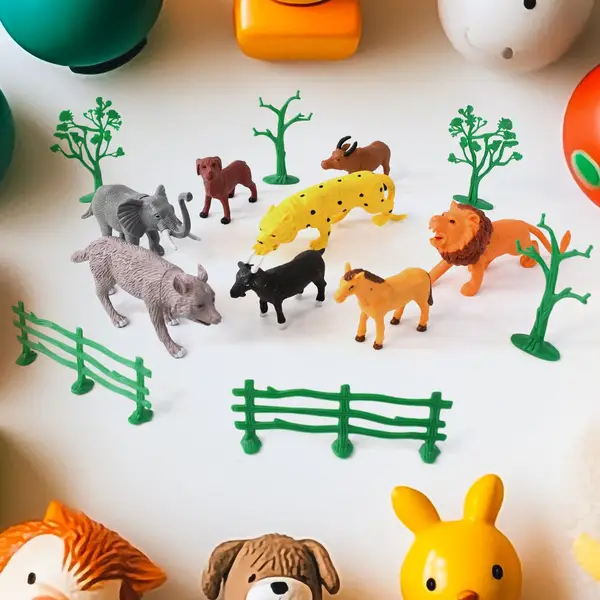 [19104_big_wild_animal_set_ttg13] Animal Kingdom Plastic Toy Set for Kids (14 PC)