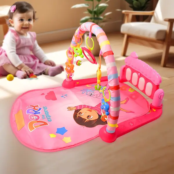 [18612_piano_fitness_rack_at194] 2in1 Baby Kick and Play Piano Gym Mat & Fitness Rack (1 Set)