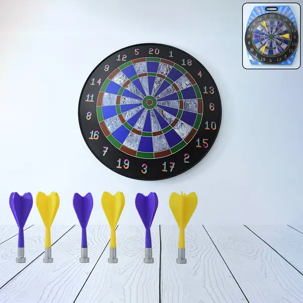 [19103_magnetic_dart_game_set_ttg03] Magnetic Dart Board Game Set with 6 Soft-Tip Darts