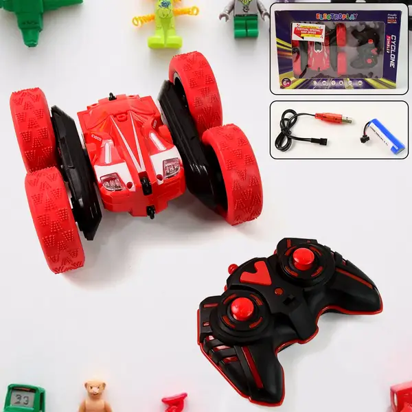 [4376_electroplay_cyclone_tumbler_remote_car] Electroplay Remote Control Car, Double Sided Fast Stunt Car (1 Set)