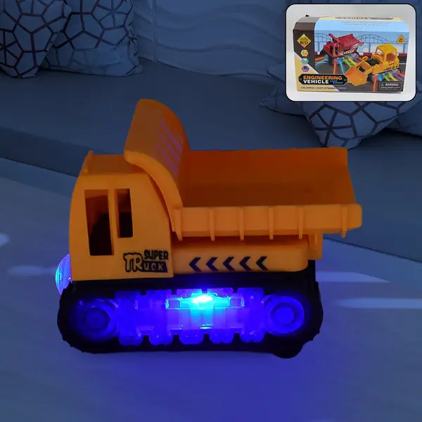 [18046_light_n_music_truck_toy_1pc] Engineering Vehicle Toys for Kids - Self-Driving Super Dump Truck Toy | Self-Driving Trucks, Engineering truck Electric Vehicle Toys boys birthday gift toys (1 Pc)